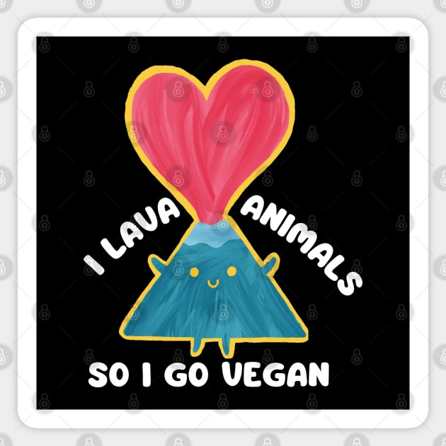 Vegan for Animals Lava Pun Sticker by veganspace